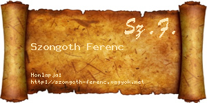 Szongoth Ferenc névjegykártya