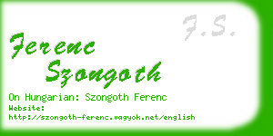 ferenc szongoth business card